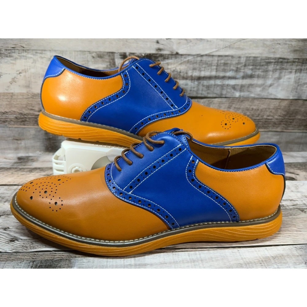 Meijiana Men Dress Shoes Brown Blue Size 11
